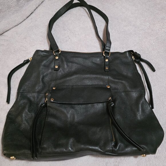 Kooba Black Soft Pebbled Leather Everette Purse Large Shoulder Bag #F17/35622 - Picture 2 of 7